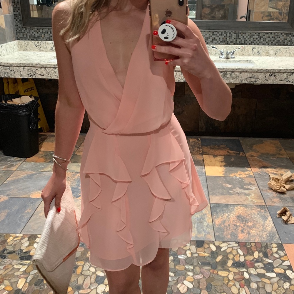 BCBGeneration mini pink ruffle dress